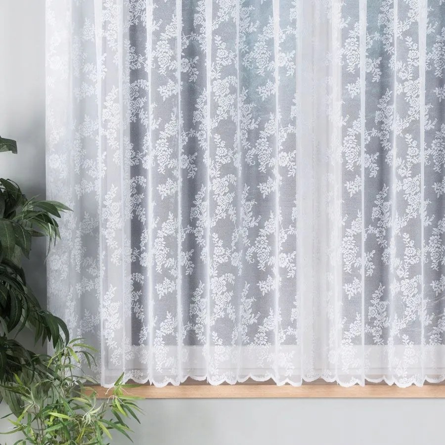 Mg Függöny Virág 90375 Fehér 250x120cm kész szalaggal M