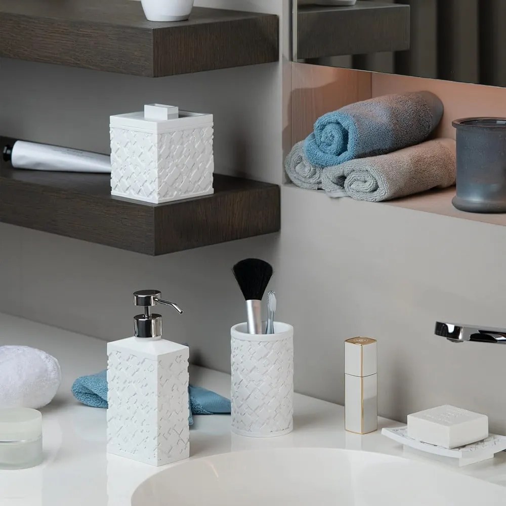 Fehér poligyanta fürdőszobai rendszerező vattakorongokhoz Agda – Spirella