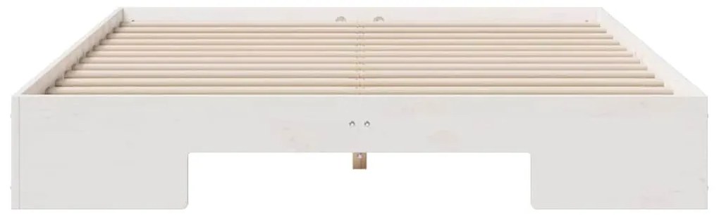 vidaXL Földi ágykeret tárolóval Fehér 160 x 200 cm Tömör fenyőfa