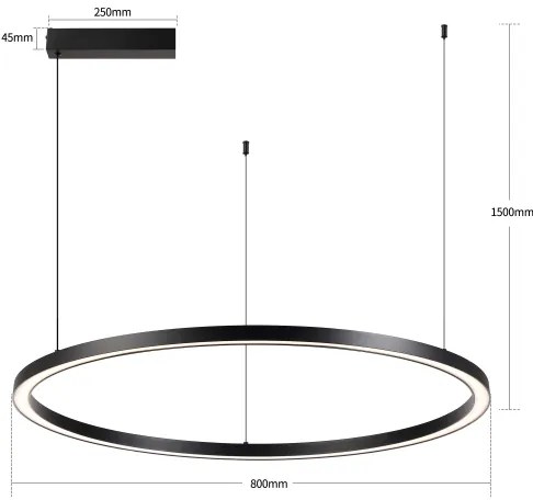 Brilagi - dimmelhető LED kábeles függeszték PORTOFINO LED/60W/230V átm. 80 cm fekete +távirányító