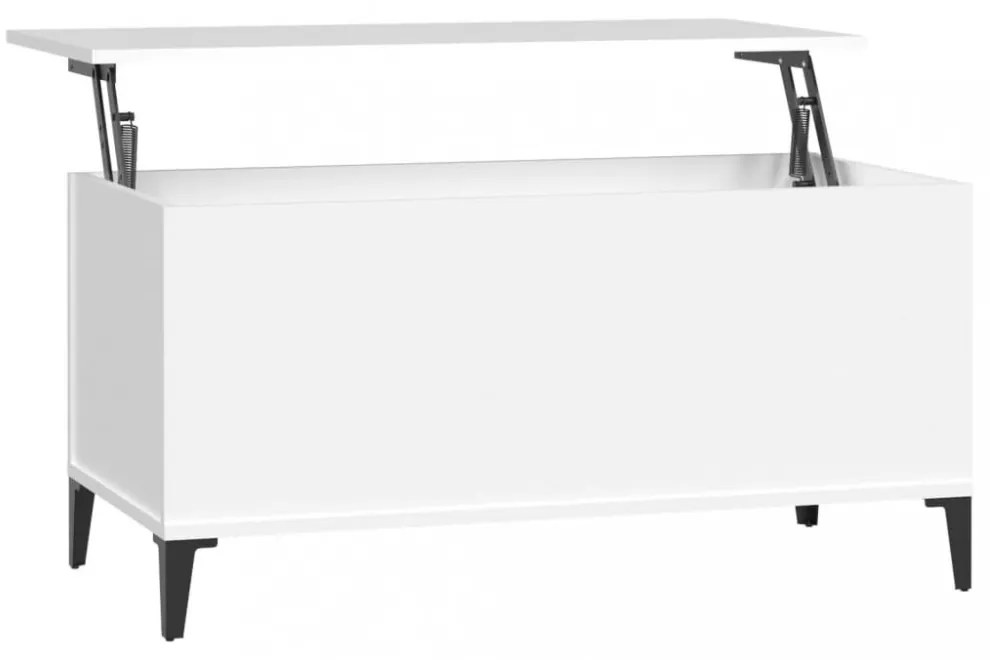 fehér szerelt fa dohányzóasztal 90x44,5x45 cm