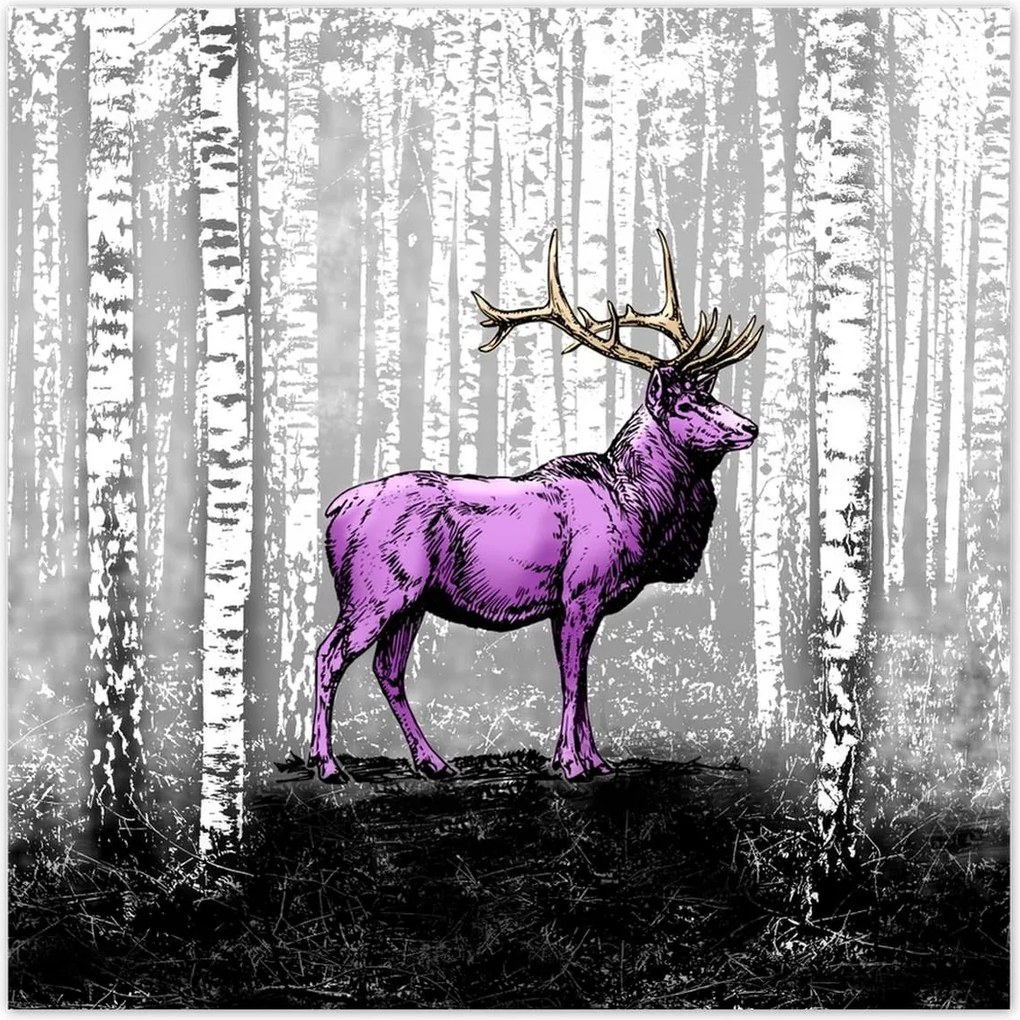 Poszterek 100x100 Szarvas Nyírfa Erdő