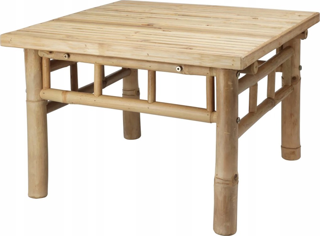 Dohányzóasztal szögletes 57x57 Alacsony Nappaliba Bambusz bambusz asztal