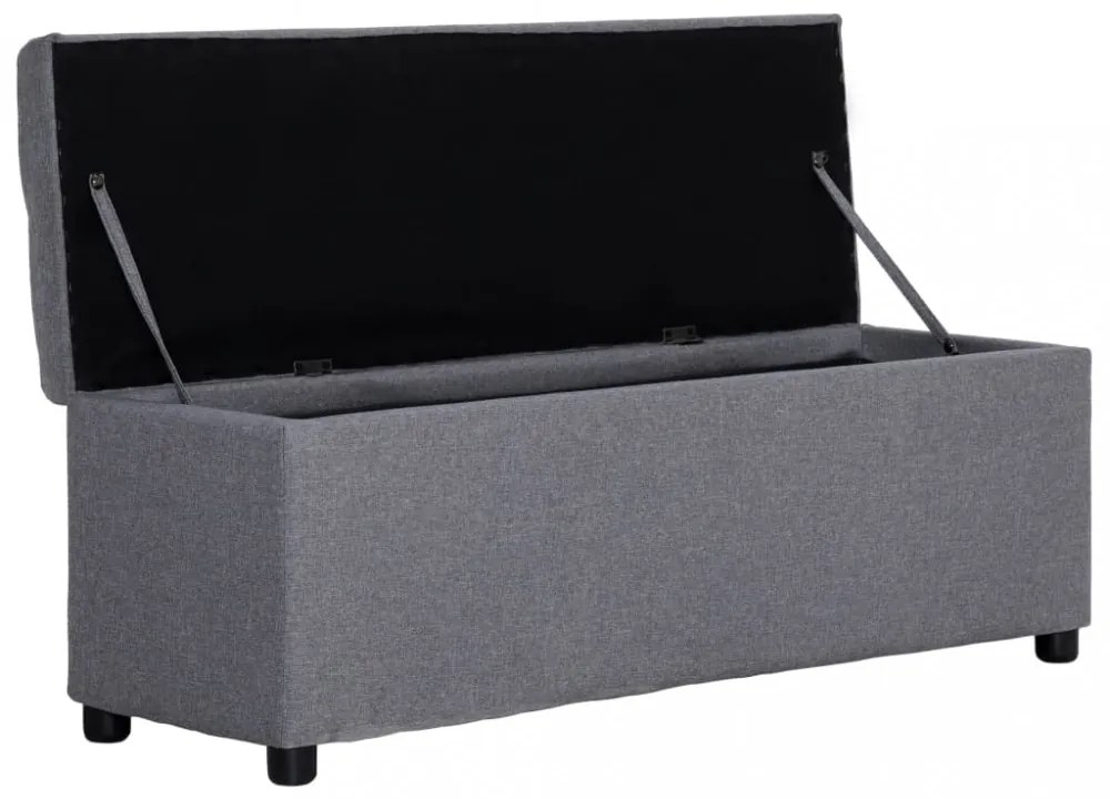 világosszürke poliészter pad tárolórekesszel 116 cm