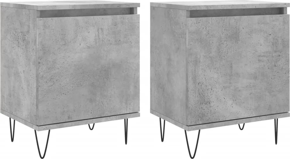 vidaXL 2 db betonszürke szerelt fa éjjeliszekrény 40x30x50 cm