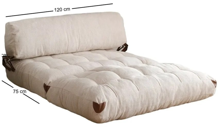 Fold Kadife 2 White kinyitható kanapé