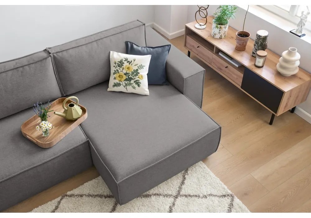Szürke kinyitható sarokkanapé (variálható) Nihad – Bobochic Paris