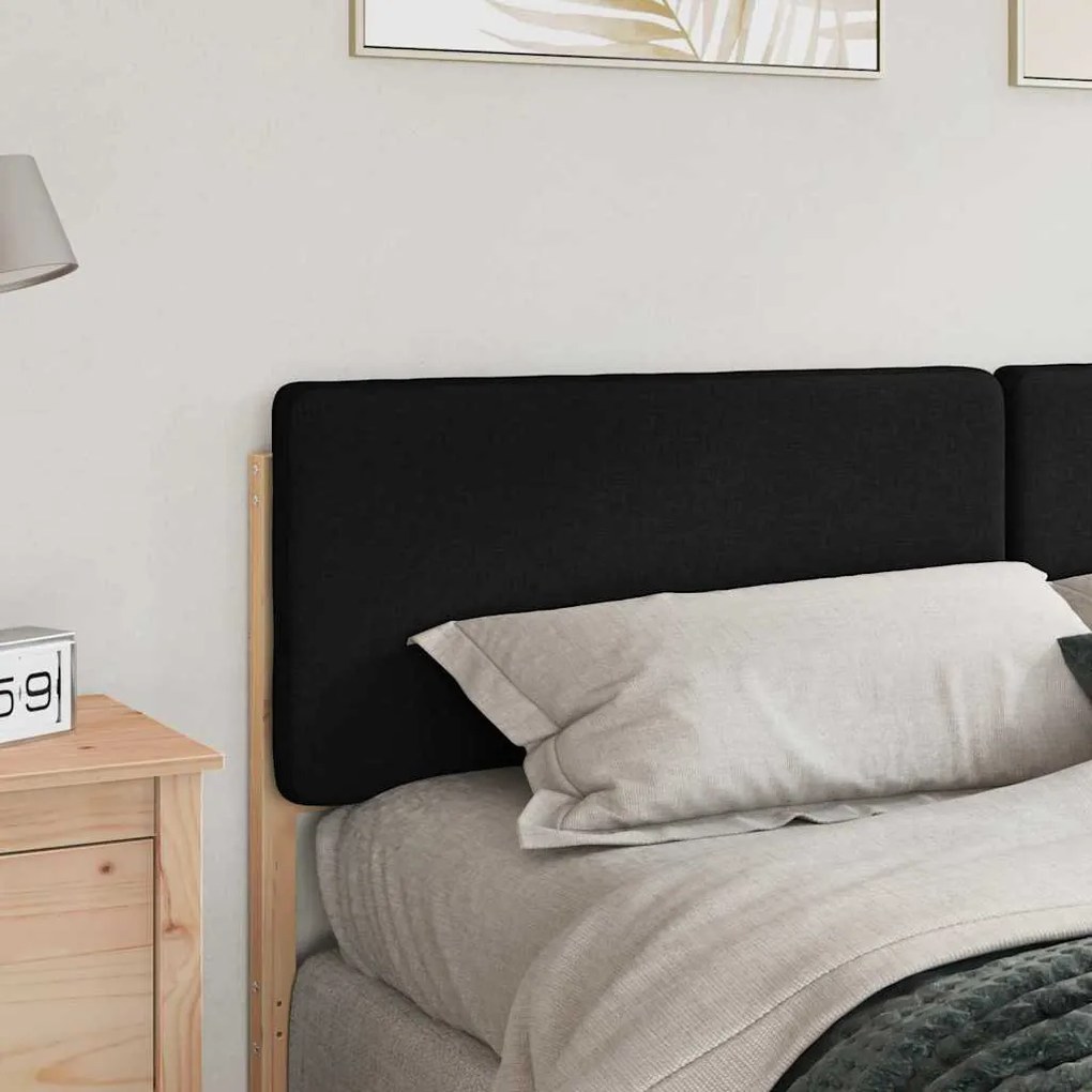 Kárpitozott fejtámla Barna és fekete 200 cm Tömör fenyőfa