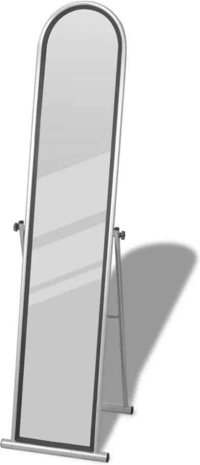 Álló tükör életnagyságú/teljes hosszúságú téglalap alakú szürke