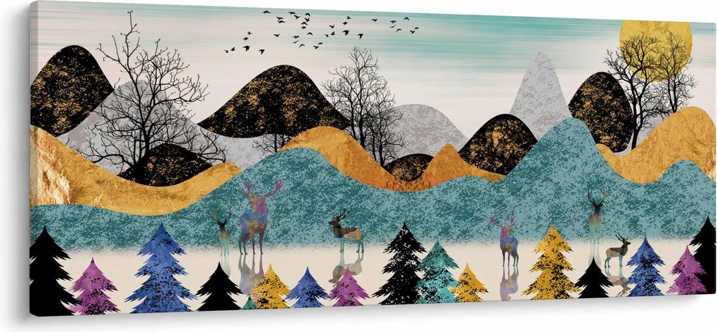 Grafikus kép szarvas (120x50 cm)