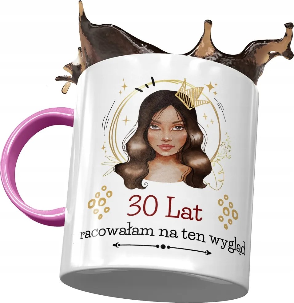 Rózsaszín Bögre Születésnapra 30 30. 30-as Ajándék Nyomtatott Fotóval