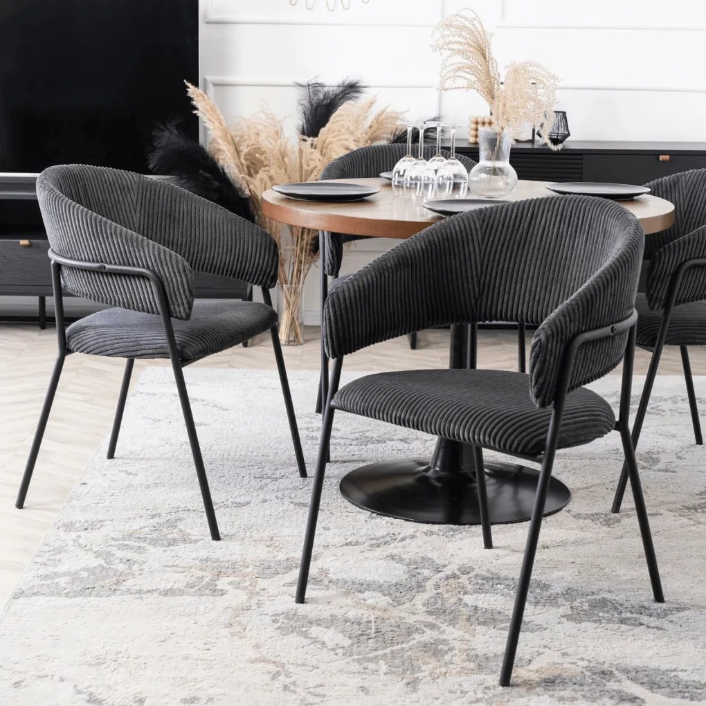Fekete Kordbársony Étkezőszék TINKA