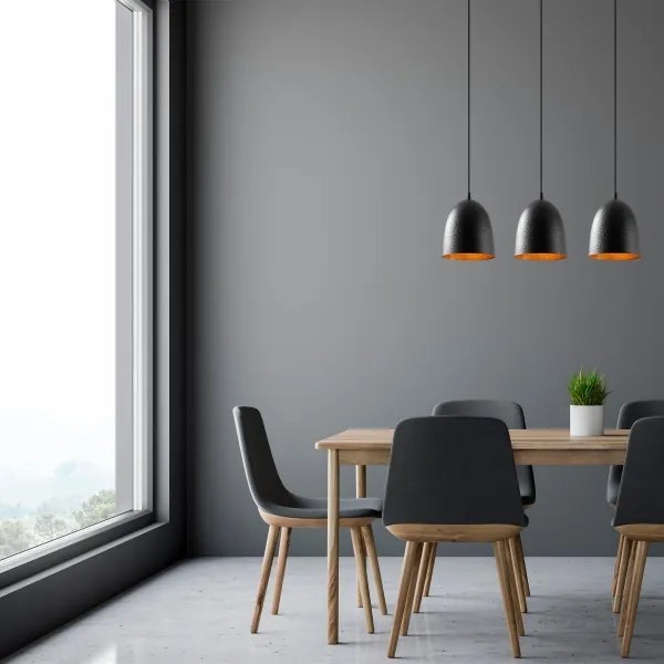 TATTOO kábeles függőlámpa 3xE27/40W/230V fekete