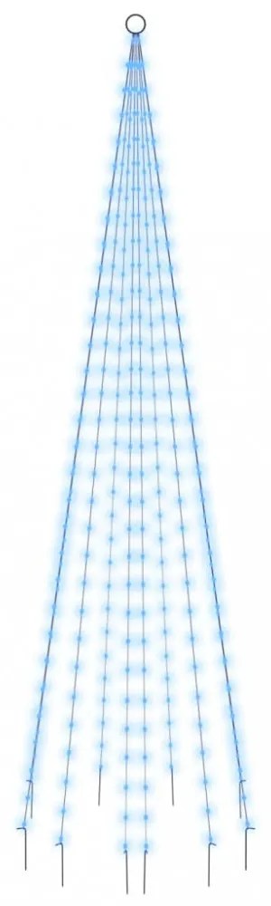 karácsonyfa zászlórúdon 310 kék LED-del 300 cm