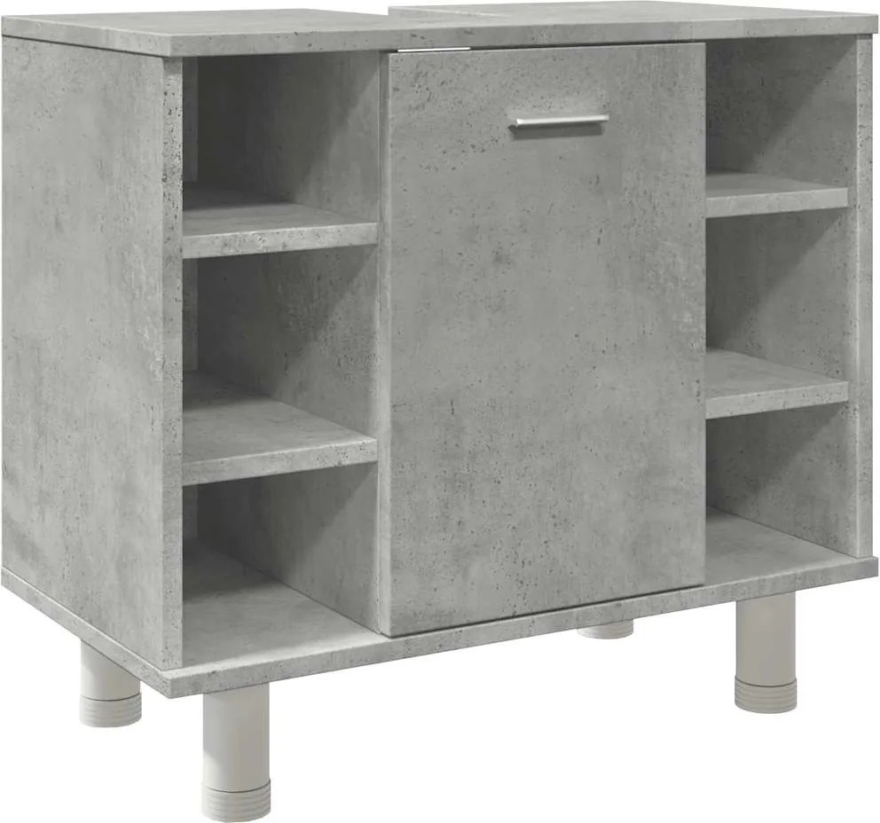 vidaXL betonszürke szerelt fa fürdőszobaszekrény 60 x 32 x 53,5 cm