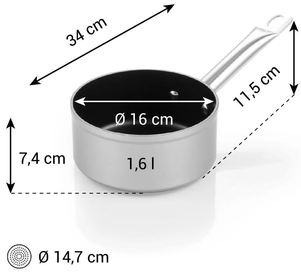 Tescoma GrandCHEF+ serpenyő, 16 cm átmérőjű, 1,3literes