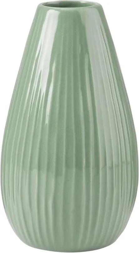 RIFFLE váza zsályazöld, 15,5 cm