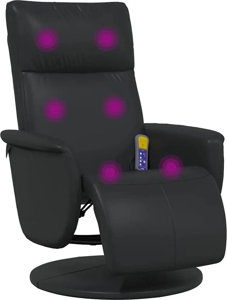vidaXL Masszázs Fotel Fekete 71 x 90 x 105 cm Műbőr