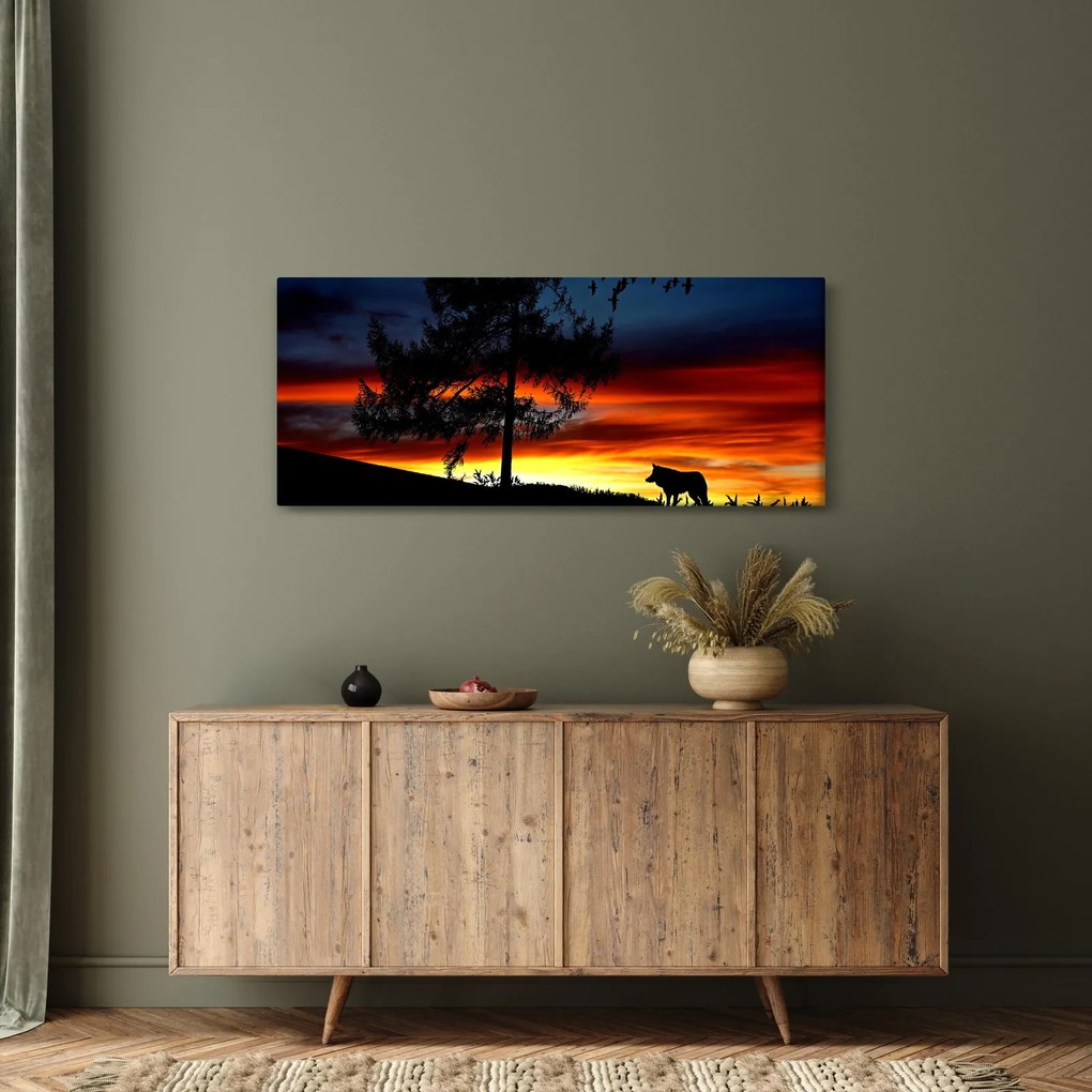 Kép - Farkas sziluettje (120x50 cm)