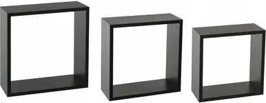 3 db-os fali polc szett Fixy L fekete