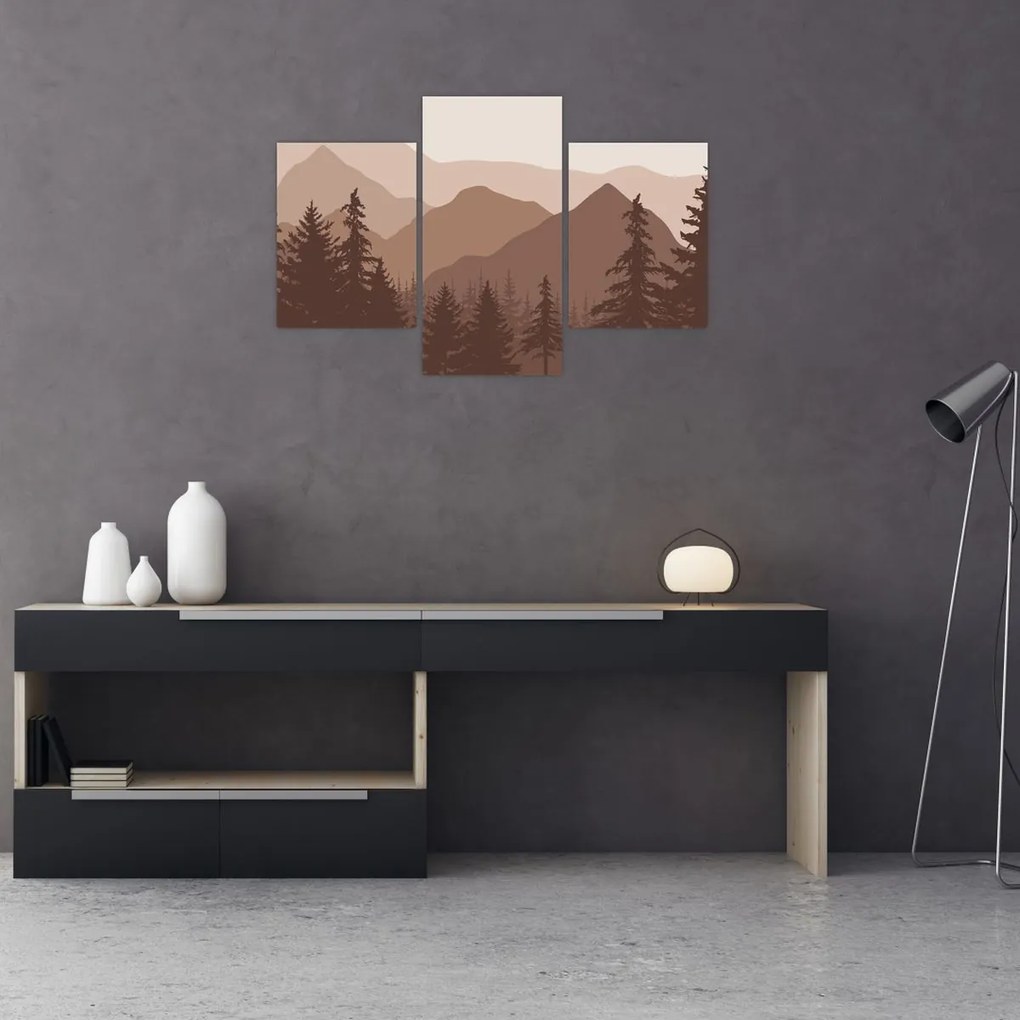 Kép - Barna hegyek N⁰2 (90x60 cm)