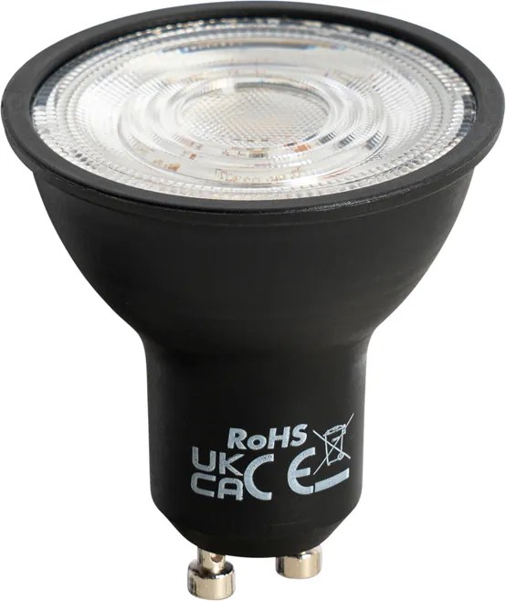 5 db GU10 LED lámpa fekete 7W 610 lm 3000K