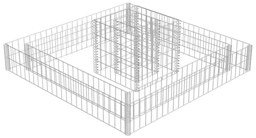 vidaXL horganyzott acél gabion virágtartó 120 x 120 x 20 cm