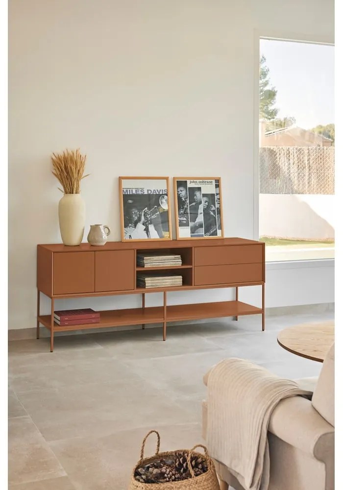 Téglavörös TV-állvány 175x74x45 cm Platt – Teulat