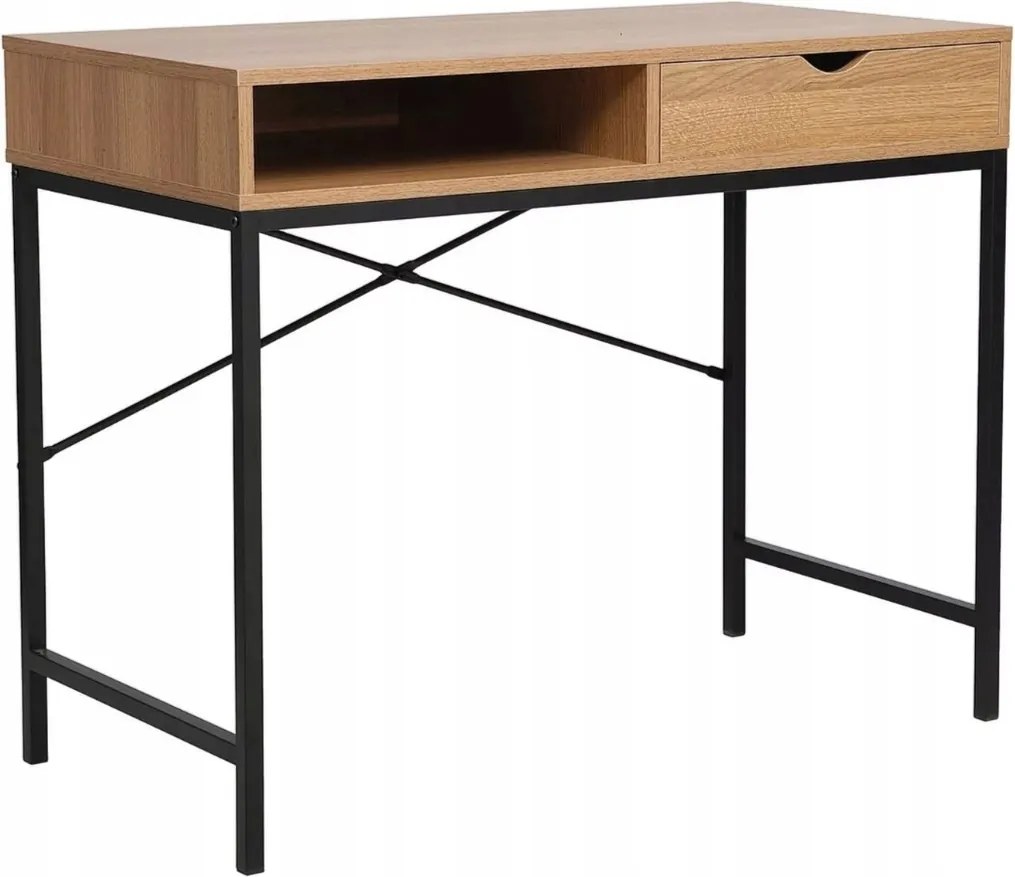 Loft íróasztal fiókokkal, polcokkal tölgyfa tanuló irodai 95x48 B-027