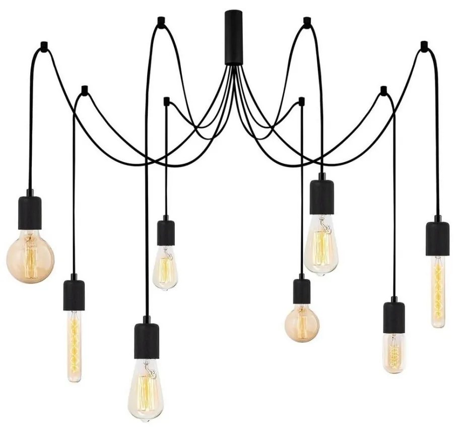 Csillár zsinóron KABLUNI 8xE27/100W/230V pók