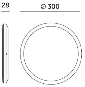 NIVERA LED 24W 230V IP54 fürdőszobai mennyezeti lámpa, 30 cm, fehér