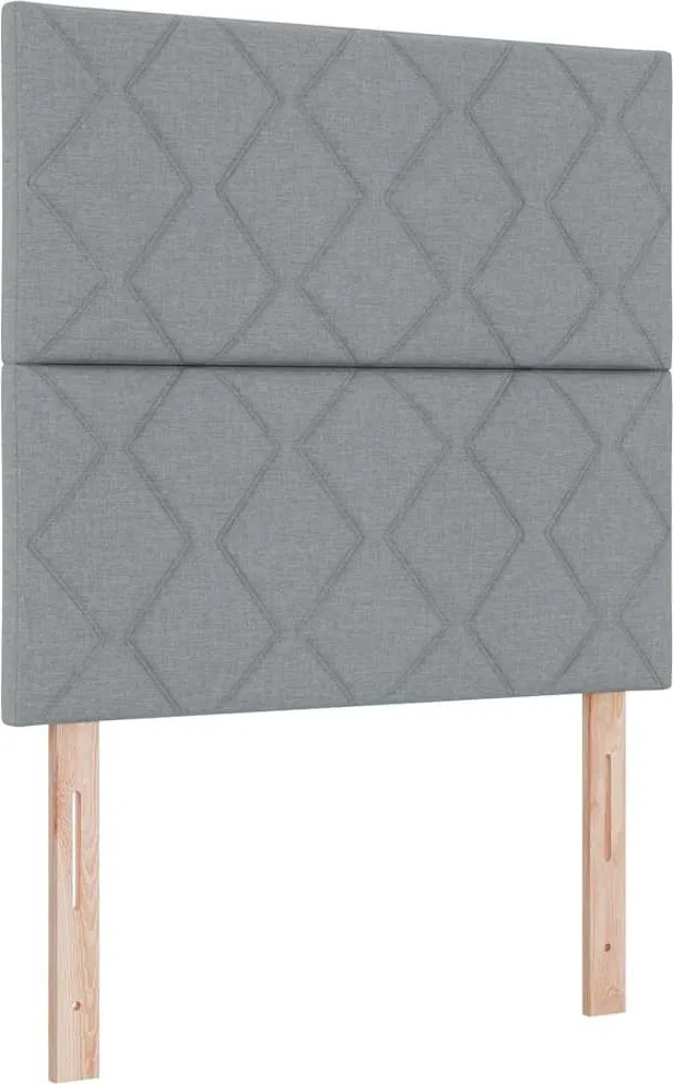 vidaXL Boxrugós ágy matracmal leddel Világosszürke 120 x 190 cm szövet