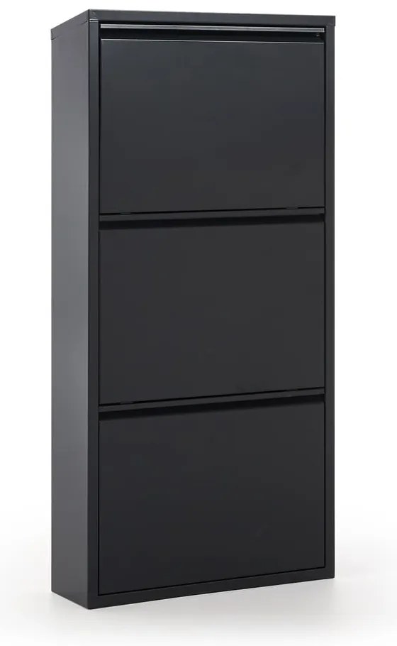 Antracitszürke fém billenő ajtós cipőtartó 50x103x15 cm Ode – Kave Home