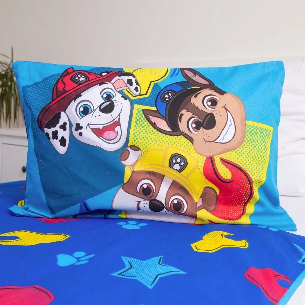 Kék pamut gyerek ágyneműhuzat babaágyhoz 100x135 cm Paw Patrol "Pawsome days ahead" – Jerry Fabrics