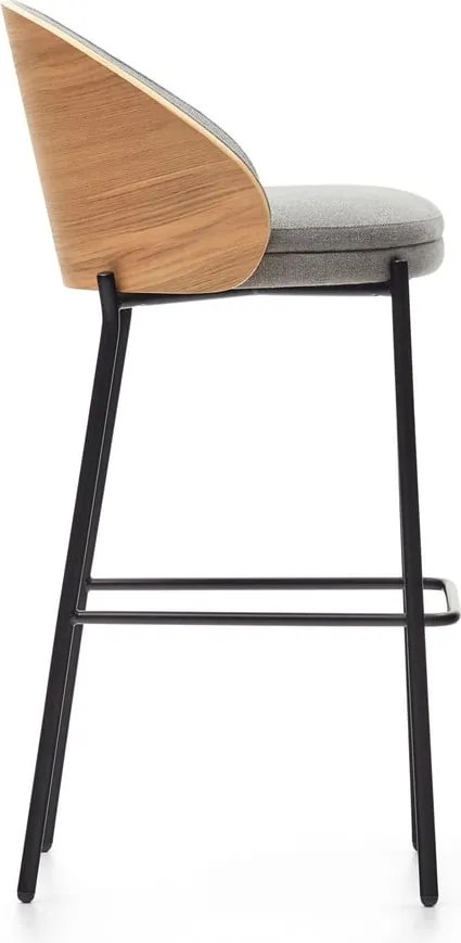 Szürke-natúr színű bárszék (ülésmagasság 77 cm) Eamy – Kave Home