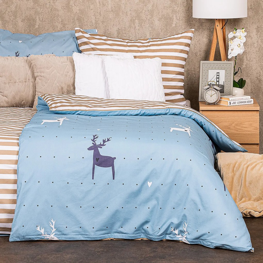 4Home Deer pamut ágyneműhuzat, 220 x 200 cm, 2 db 70 x 90 cm