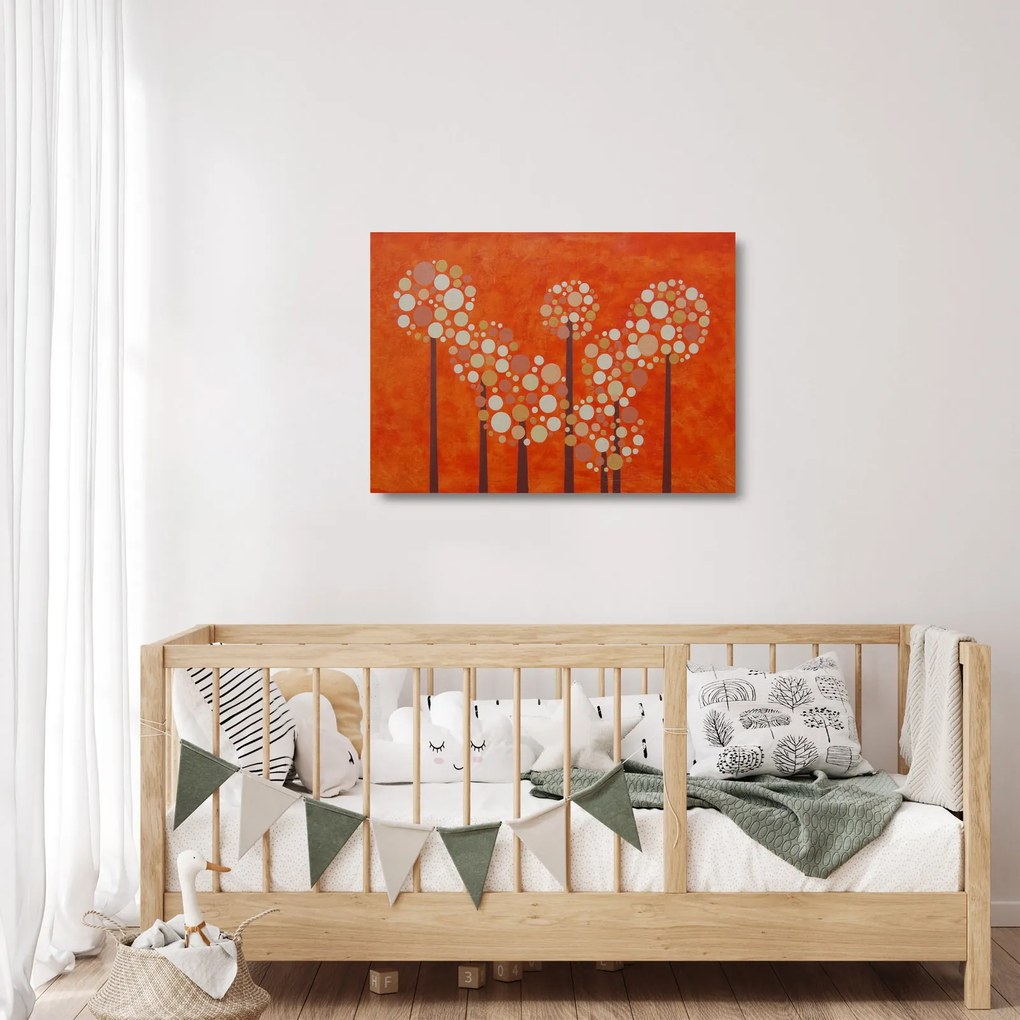 Kép - Narancssárga erdő (üvegen) (70x50 cm)