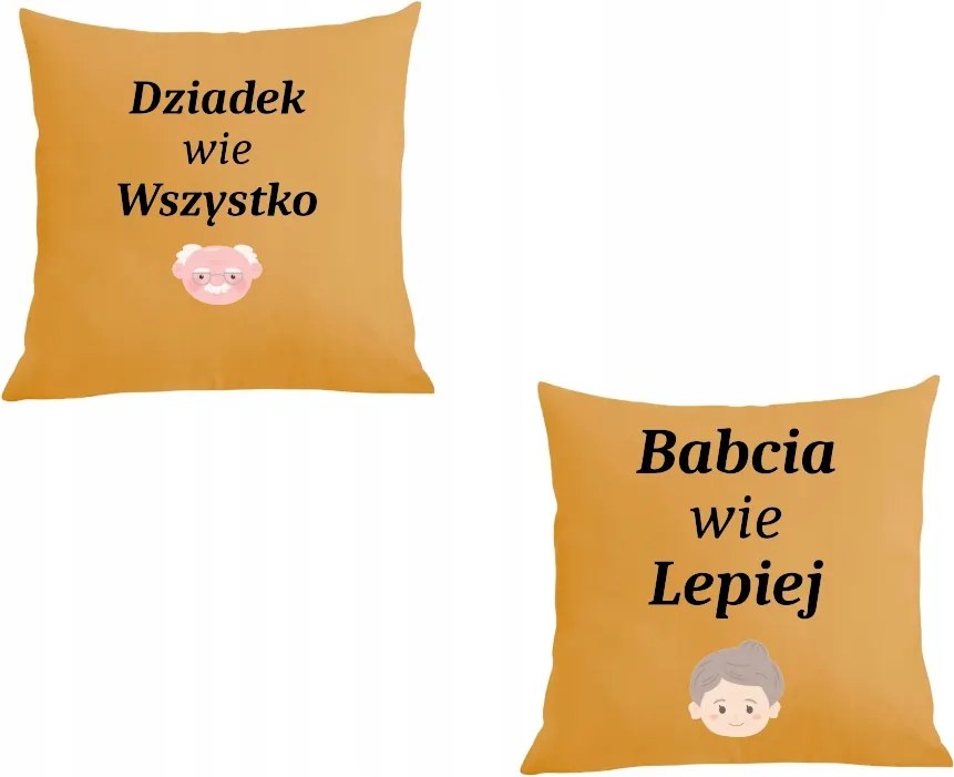 Két párna párnahuzat Ajándék Nagypapa mindent tud Nagymama jobban tudja