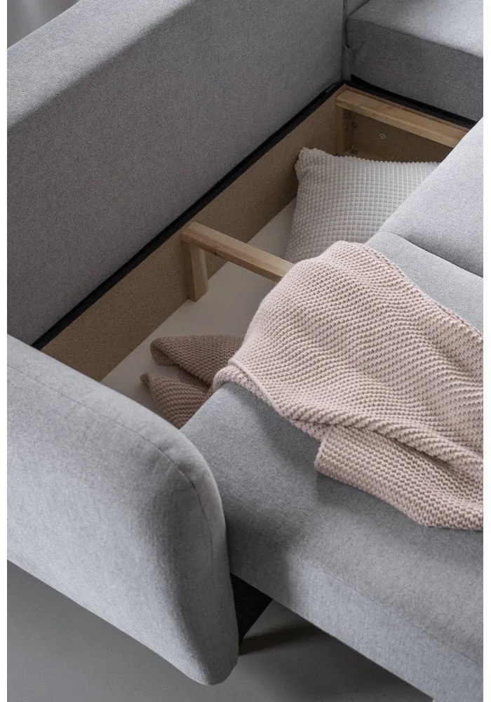 Scandic Lagom világosszürke kinyitható sarokkanapé, jobb oldali - Miuform
