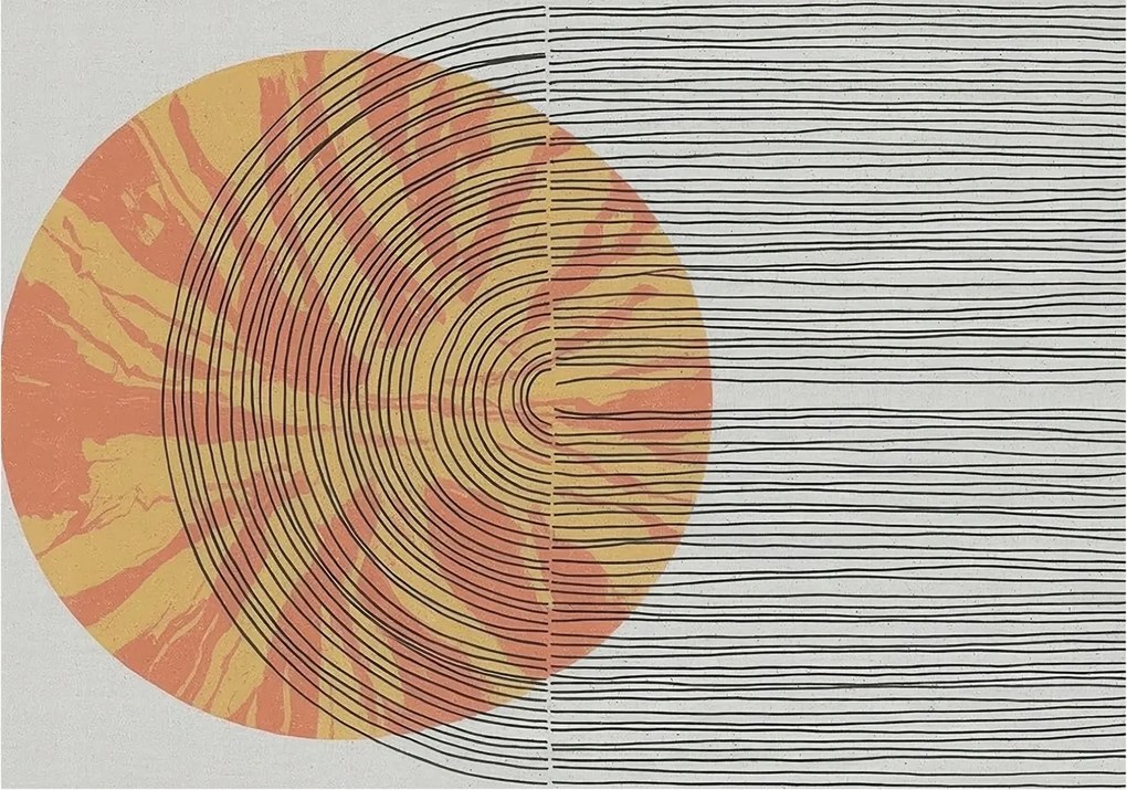 Flizelina Dekoratív Fotótapéta Hálószoba Kör vonalakkal 312x219 Ragasztó