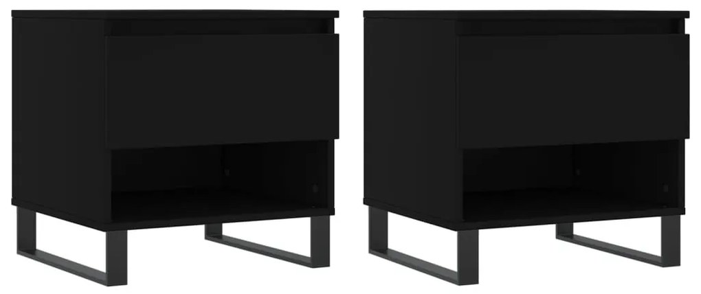 2 db fekete szerelt fa dohányzóasztal 50 x 46 x 50 cm