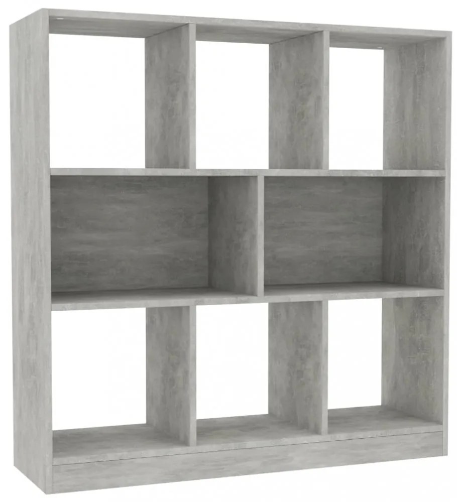 betonszürke szerelt fa könyvszekrény 97,5 x 29,5 x 100 cm