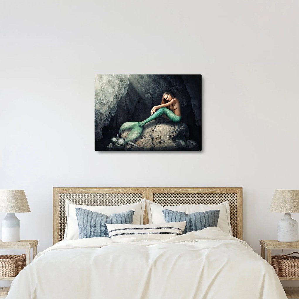 Kép - Hableány a sziklán (70x50 cm)