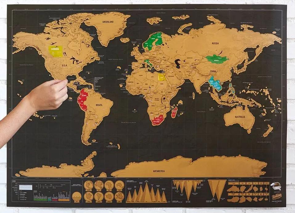 GFT Lekaparható világtérkép deluxe - fekete