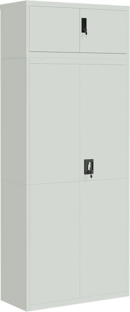 vidaXL világosszürke acél irattartó szekrény 90x40x220 cm