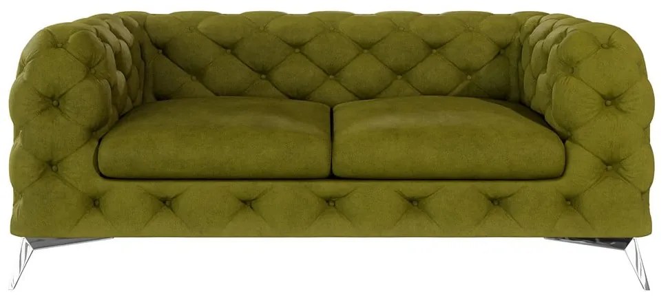 Zöld bársony kanapé 185 cm Chelsea – Ropez