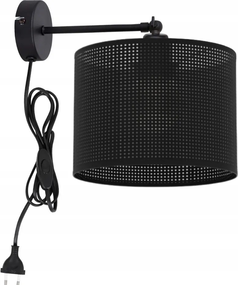 Fali Lámpa Falra, Áttört Búra, Lyukacsos, Dugós, Fekete