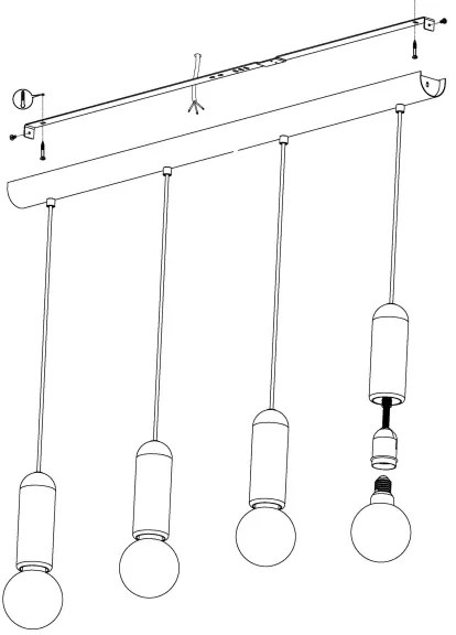 Eglo 39832 - Csillár zsinóron GIACONECCHIA 4xE27/40W/230V