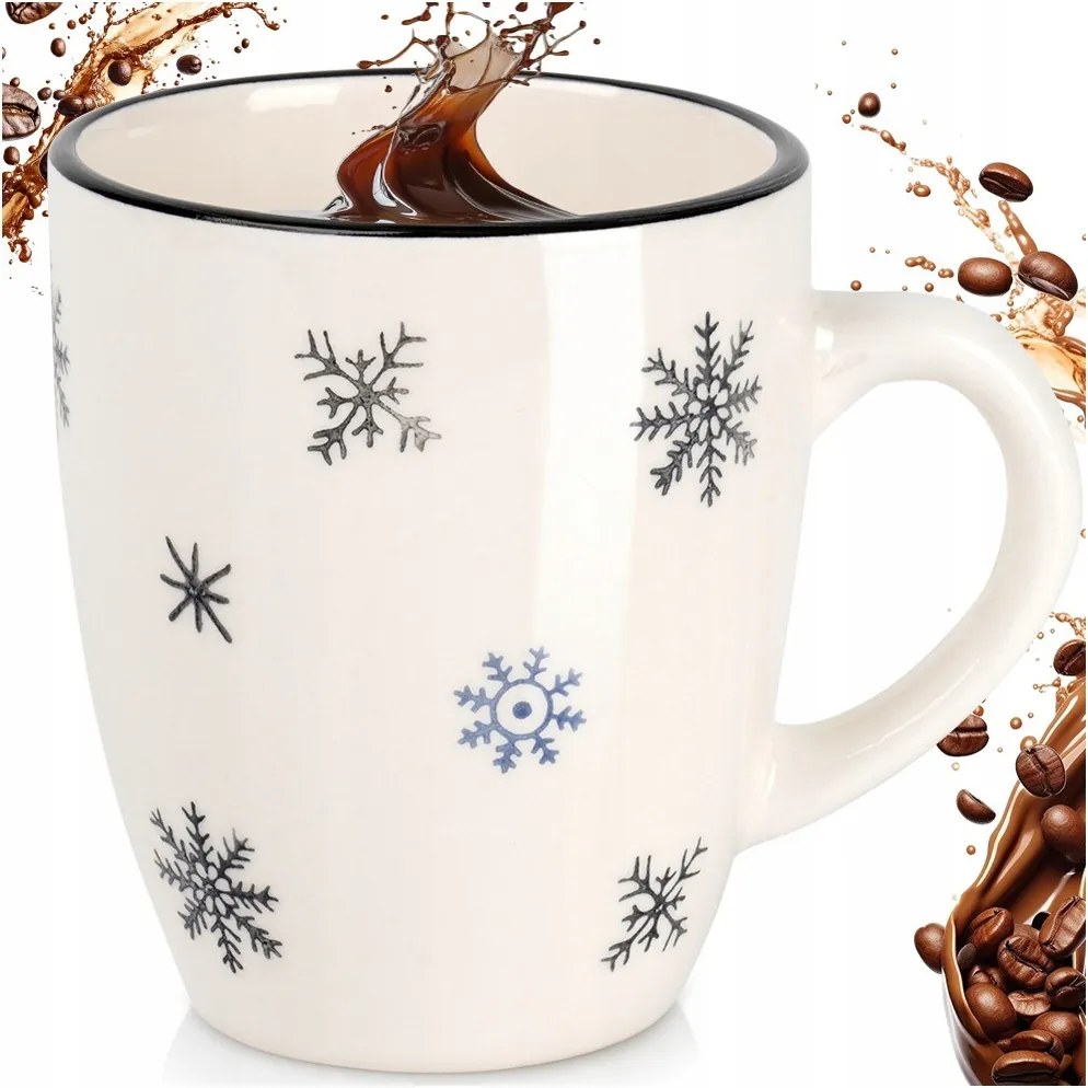 Ünnepi bögre, téli, italokhoz, kávéhoz, teához, gyógynövényekhez, karácsonyi, 350 ml