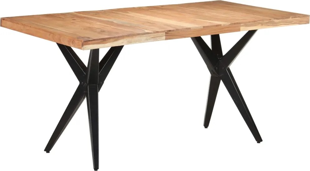 vidaXL tömör akácfa étkezőasztal 160 x 80 x 76 cm